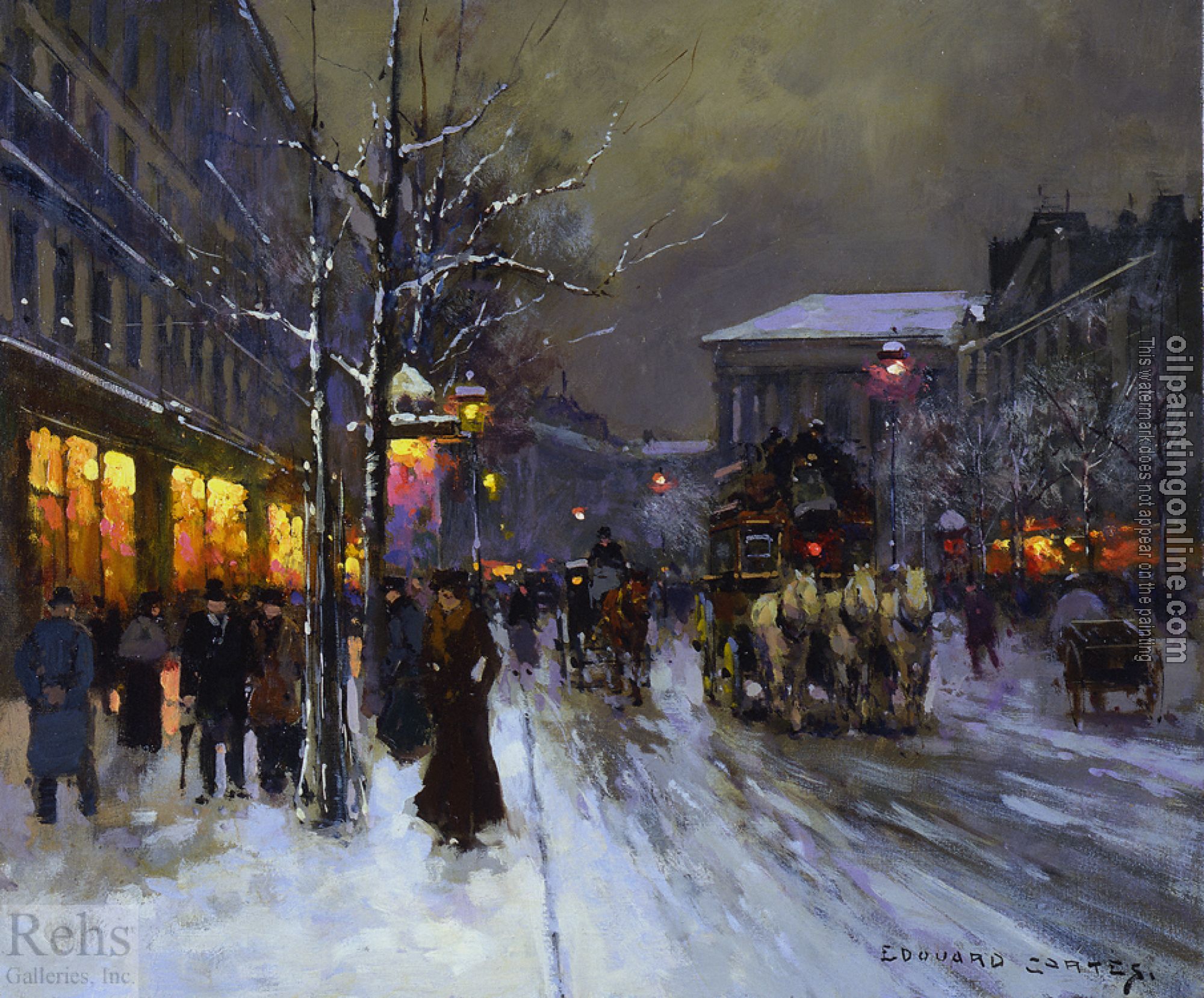 Edouard Cortes - Boulevard de la Madeleine, Winter